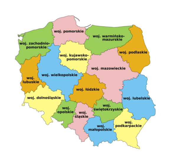 mapa wojewodztw